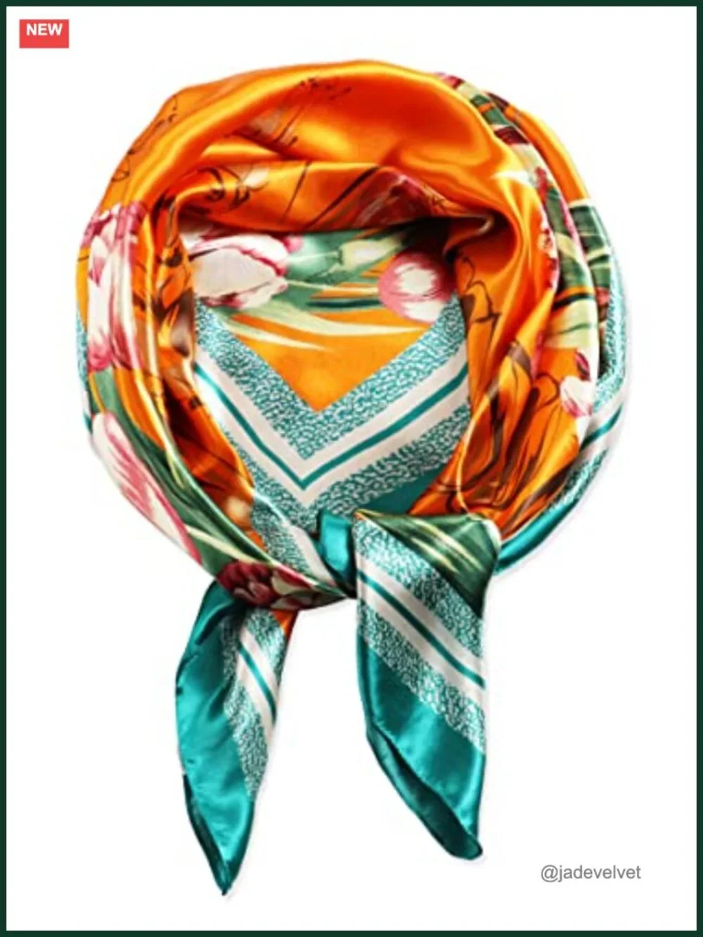Satin Head Scarf 35x35 in Square Silk Feel Hair Wrap Neck Scarf Bandana